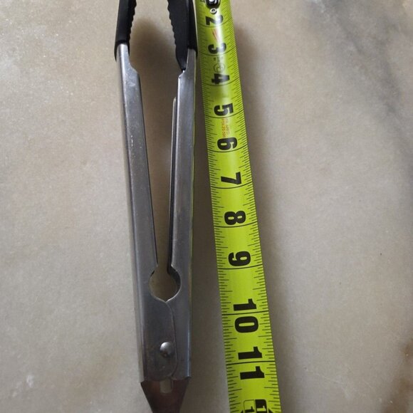 Farberware 11 inch Silicone Tip Locking Food Tongs In Black And Stainless Steel - Picture 1 of 7